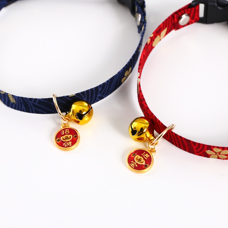 Cny-kalung collar Anjing / Kucing Peliharaan adjustable Motif Bordir Tahun Baru Cina