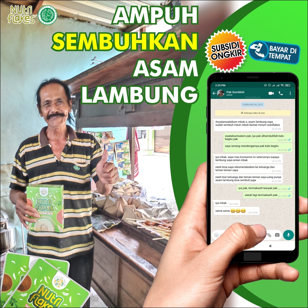 Nutriflakes Sereal Umbi Garut - Ampuh Mengatasi Asam Lambung, Maag Dan Gerd 3 Box