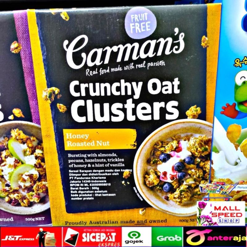 

Sereal Musli Carmans Carman's Crunchy Clusters Honey Nut Muesli Cereal