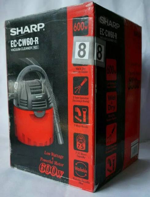 Sharp Vacuum Cleaner Wet &amp; Dry ( Basah &amp; Kering ) EC-CW60-R