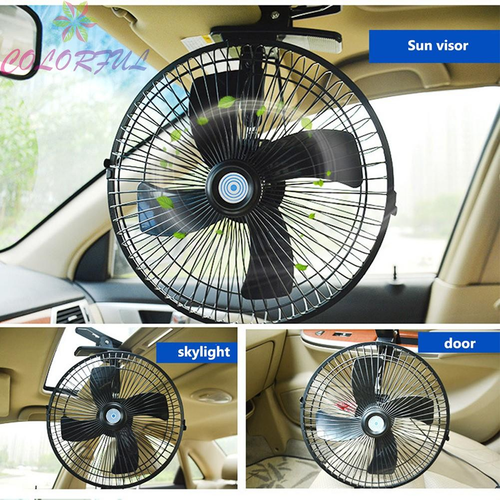 Electric Fan Cool Shaking Head With Clip Caravans Cars Dc 12v Metal Plastic Shopee Indonesia