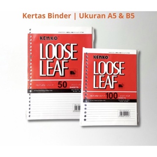 Isi binder loose leaf kenko B5 dan A5 isi 50 dan 100