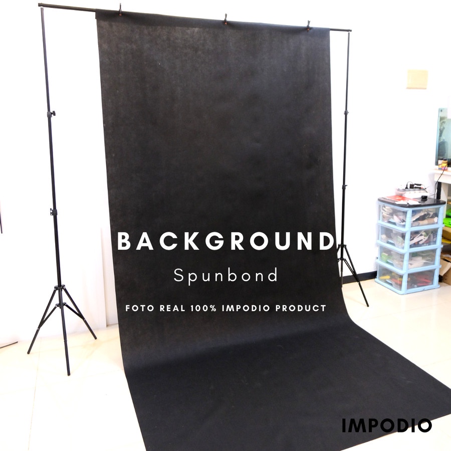 Foto Background spunbond hitam backdropfoto Ukuran 1.6m x 3m Impodio-PERMTR IMPODIO