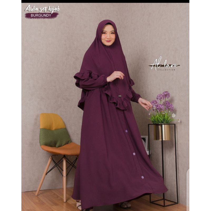 Gamis Aulia Set Hijab instan. By Alfaro.