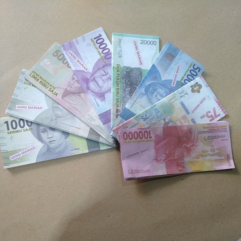 uang mainan  ( HARGA UNTUK 25  LEMBAR )-Mix semua nominal