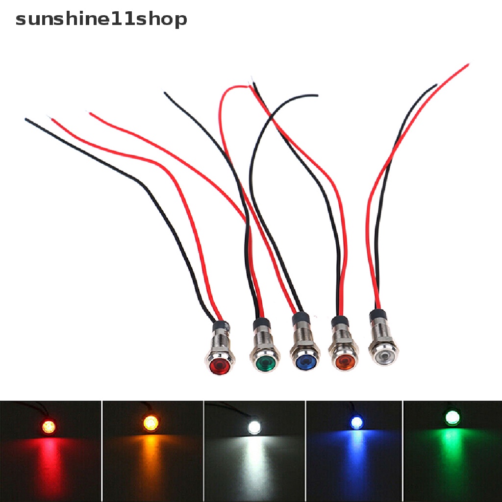 Sho 5x Lampu Indikator LED 12V-24V 6mm Untuk Panel Dasbor Mobil / Perahu
