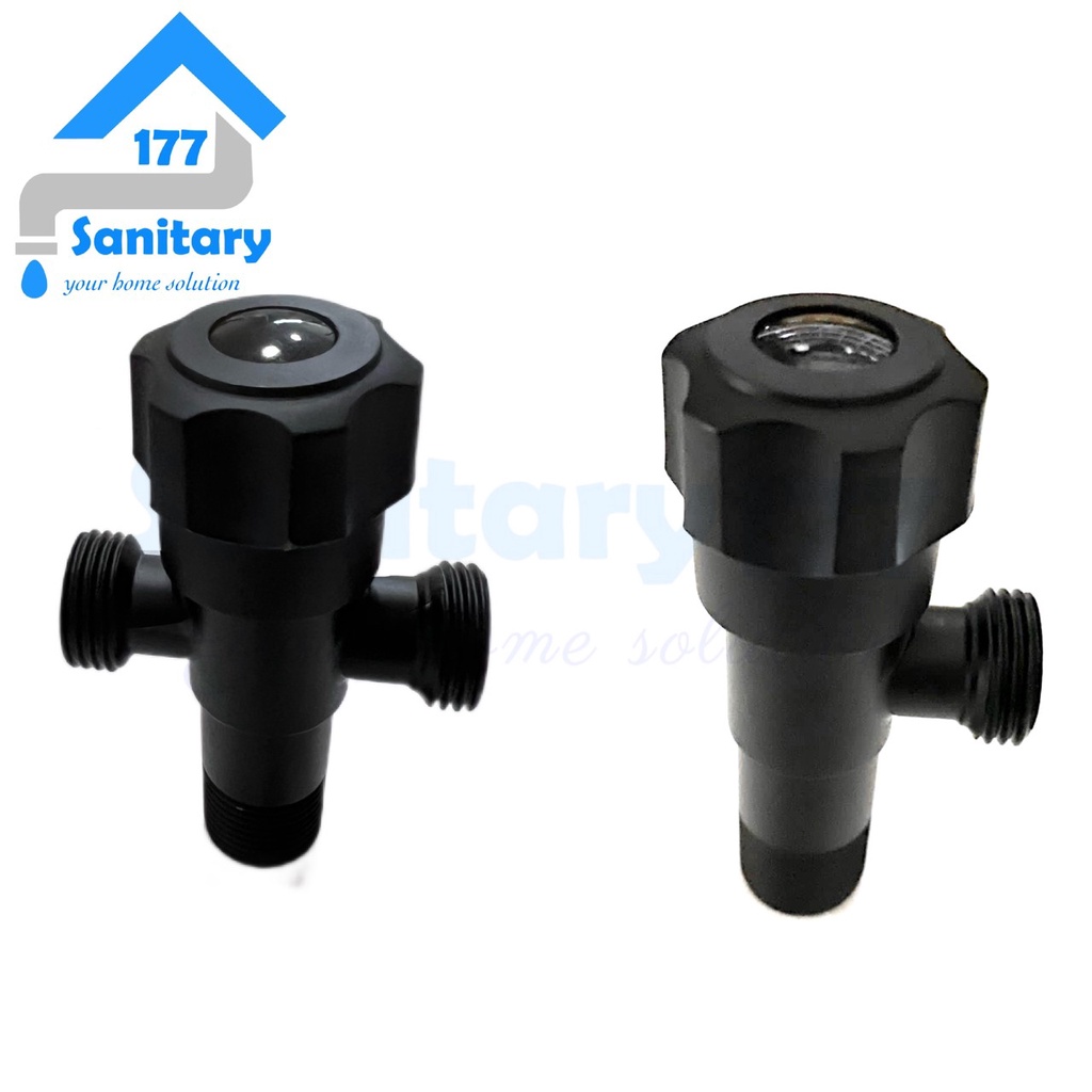 Stop Kran Shower single Minimalis HITAM Keran Air bulat - double cabang Jetshower stainless handshower valve kloset black closet