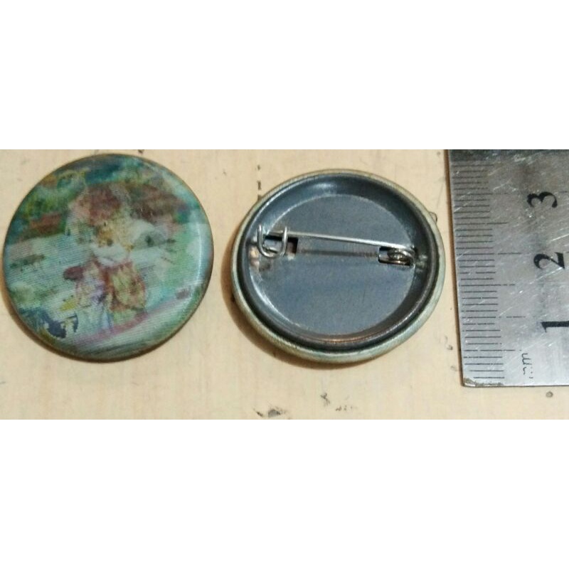 GROSIR SALE 26 BUAH BROS PIN BULAT KANCING PENITI 3D BOLA HELLO KITTY MONOKURO BOO