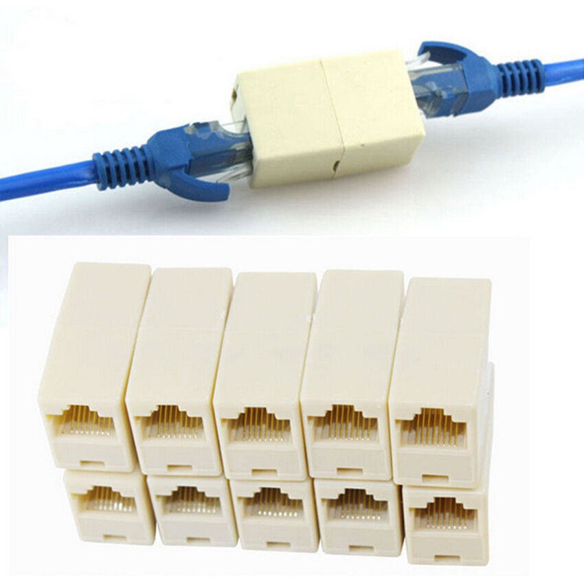 BAREL RJ45 Female to Female Network Ethernet LAN Cable Coupler Connector KONEKTOR SAMBUNGAN KABEL LA