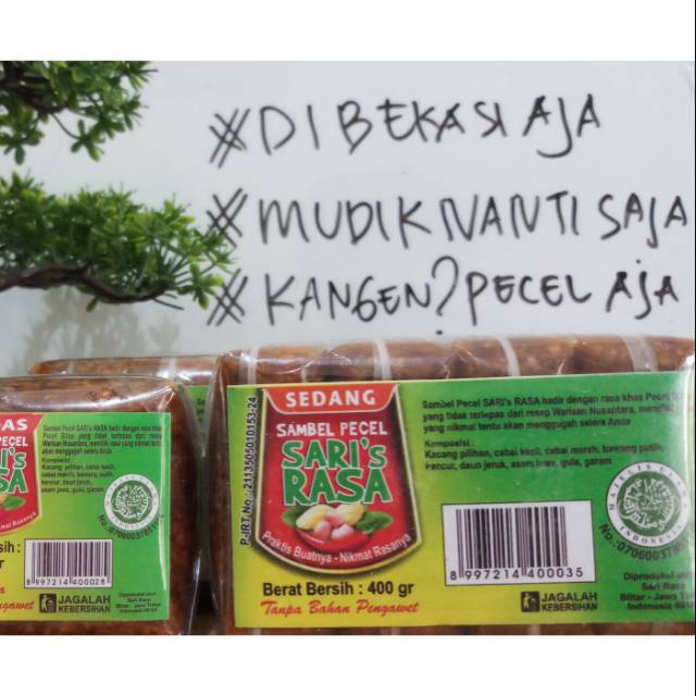 

Sambal pecel sari's rasa asli dari Blitar di Bekasi, Jakarta 400gr