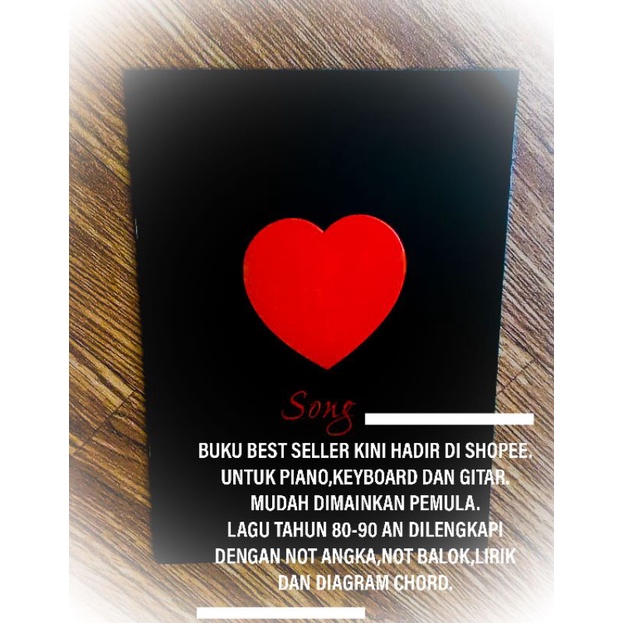 Buku Musik Piano Keyboard Gitar Lagu Pop tahun 80 - 90 an/Love Song/Red