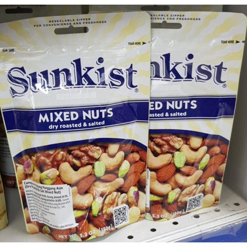 Sunkist Dry Roasted & light mixed nuts 150g