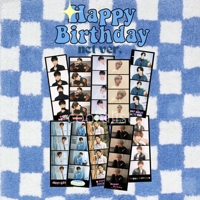 polaroid strip birthday JAEHYUN, JUNGWOO, JISUNG, TEN, RENJUN, KUN, JOHNNY, JENO, HAECHAN, DOYOUNG, TAEIL, TAEYONG, JAEMIN, HENDERY, YANGYANG, WINWIN, CHENLE, YUTA