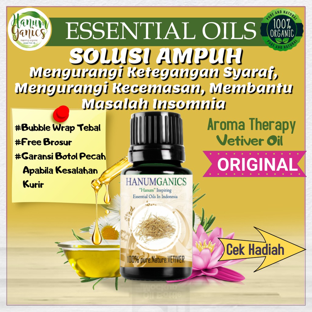 Essential Oil Diffuser Aromatherapy Minyak Esensial Pengharum Ruangan Aromaterapi Akar Wangi