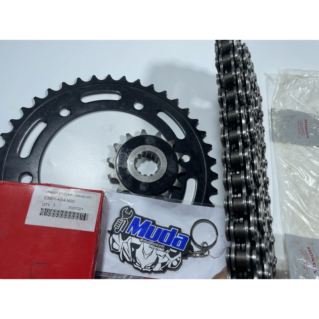 RANTAI RODA KIT CBR250RR ORI HONDA DID 520 VF 112 23801-41201-K64-N00 SPROCKET DRIVE ASSY CBR 250 BABY RR AHM GIR  GEAR SET ORIGINAL HONDA AHM DID NOT EK RK SSS-1