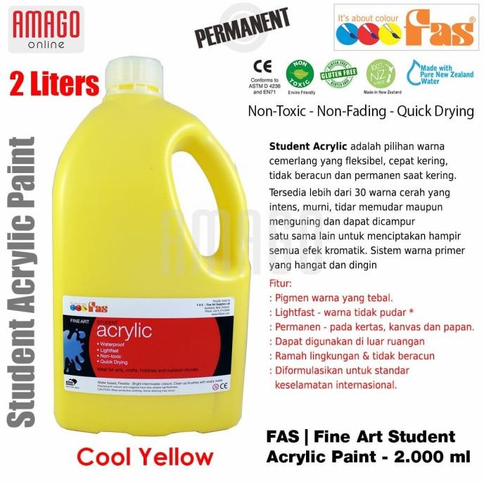 

Fas - Student Acrylic Paint - 2 Liter - Cool Yellow