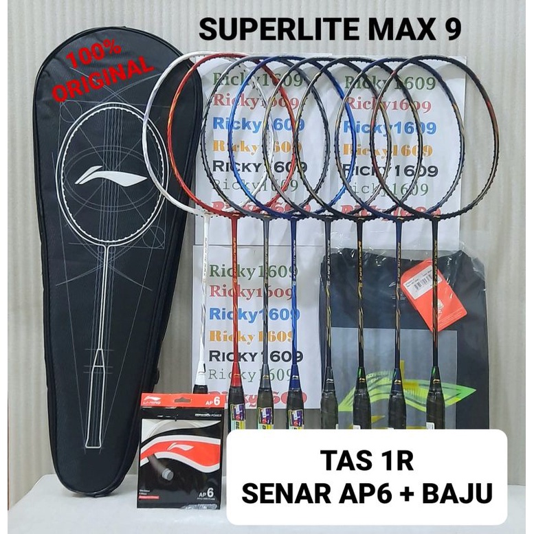 RAKET BADMINTON LINING G-FORCE  SUPERLITE MAX 9 / SUPERLITE MAX 10 (SUPER LIGHT TECHNOLOGY - 80 gram