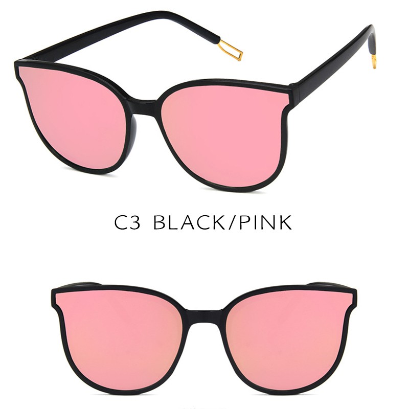 (YUZHU) Bayar di Tempat Korean Design Retro Mata Kucing Kacamata Hitam Wanita/Pria Cat Eye Sunglasses