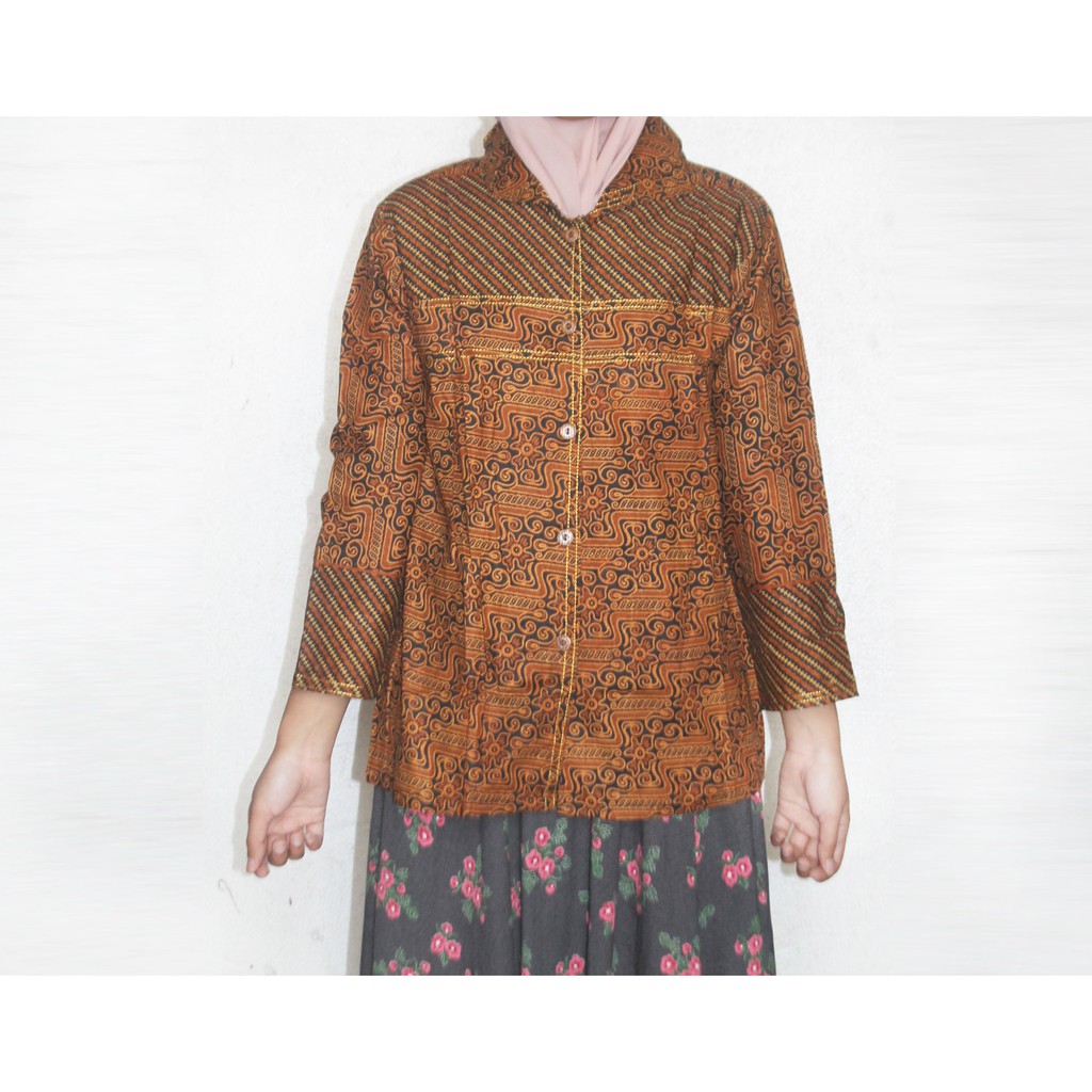 Blouse Batik Wanita I Blus Batik I Blus Kerja Wanita Batik Gauri-SIZE XL