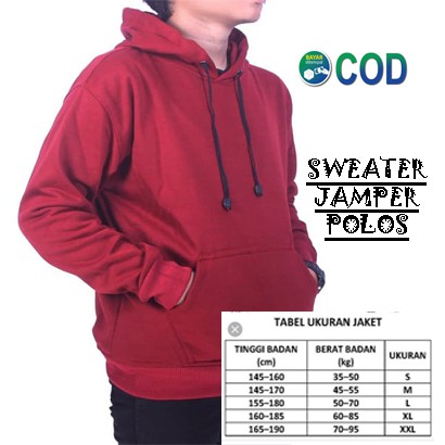 Jaket Polos Hoodie Jumper Murah - Abu Misty Hitam Marun Dongker Hijau