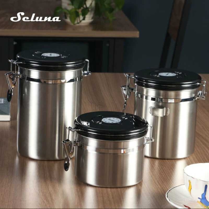 Toples Stainless 1.5L Kedap Udara Serbaguna Penyimpanan Kopi Gula Susu