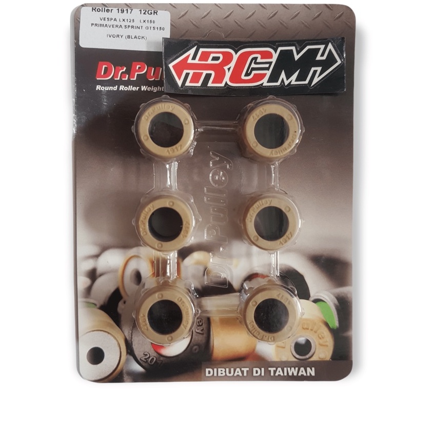 ECERAN PERBIJI ROLLER ROLER DR.PULLEY DR PULLEY 1917 1917 12GR 12 GR 12GRAM 12 GRAM VESPA LX 125 LX125 150 PRIMAVERA SPRINT GTS GTS150 WARNA IVORY BLACK HITAM ORI ORIGINAL DR.PULLEY