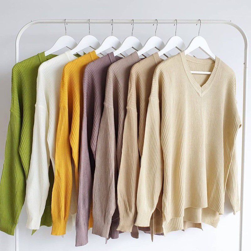 VIONA-ATASAN RAJUT// VIONA BOXY-V NECK SWEATER / ATASAN RAJUT WANITA HALUS/ ATASAN BAJU MURAH