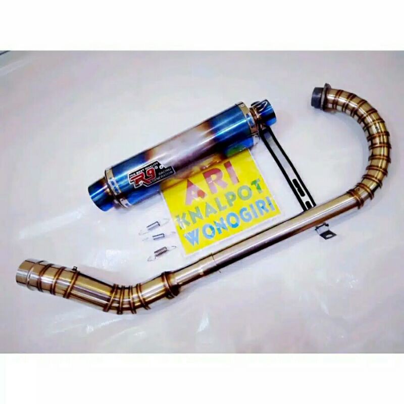 knalpot racing R9 leher C satria Fu fi GSX Vixion R15 Scorpio Jupiter