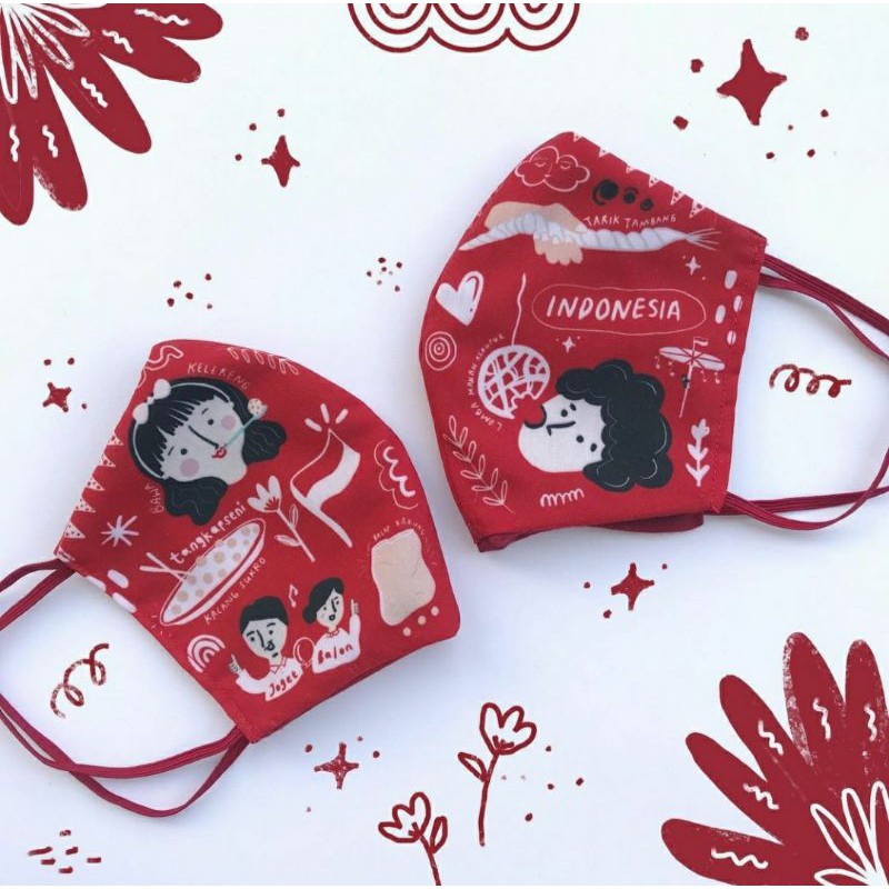 Masker Tangkap Seni Agustusan Masker Dewasa Motif Non Medis