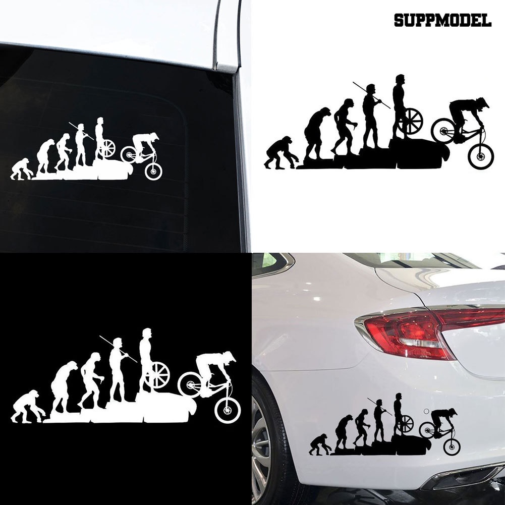 Stiker Reflektif Motif Evolusi Manusia Untuk Dekorasi Mobilsepeda MTB