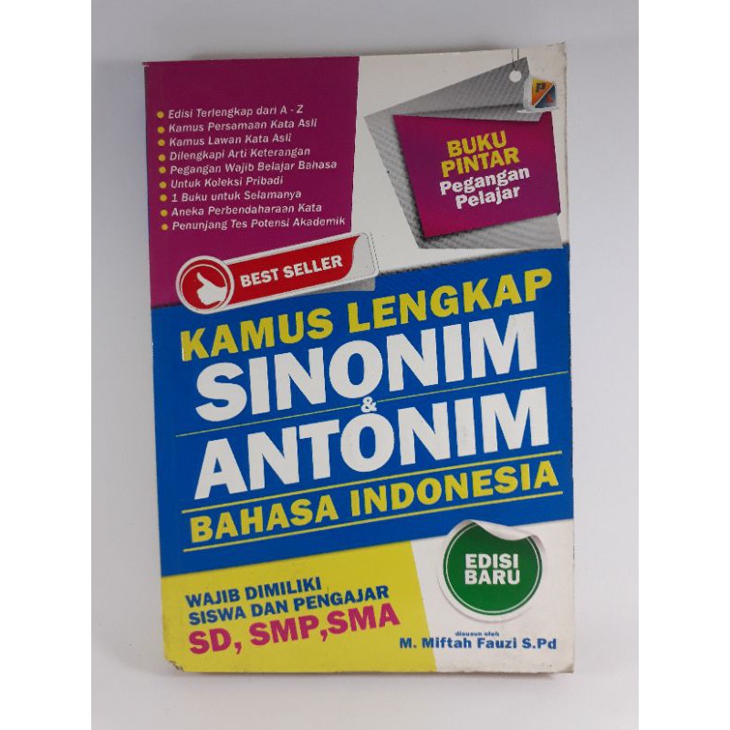 Kamus Lengkap Sinonim &amp; Antonim Bahasa Indonesia . vrf0