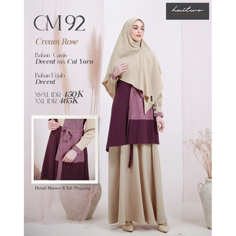 GAMIS SET TERBARU HAITWO GM 92 CREAM ROSE