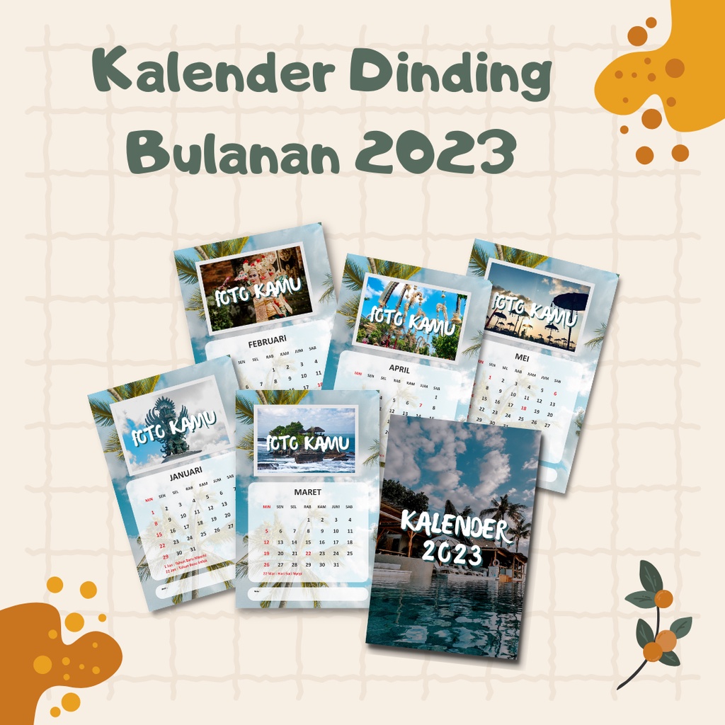 

(Bulanan) Kalender 2023 Kalender Dinding 2023 Spiral Kalender Klem Custom Desain Aesthetic KPOP Anime Murah