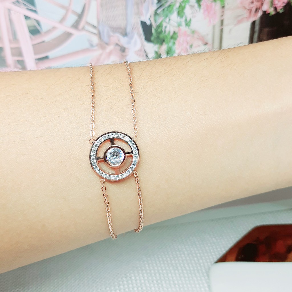 Gelang Titanium Layer Rantai Korea Style Rose Gold - BB553