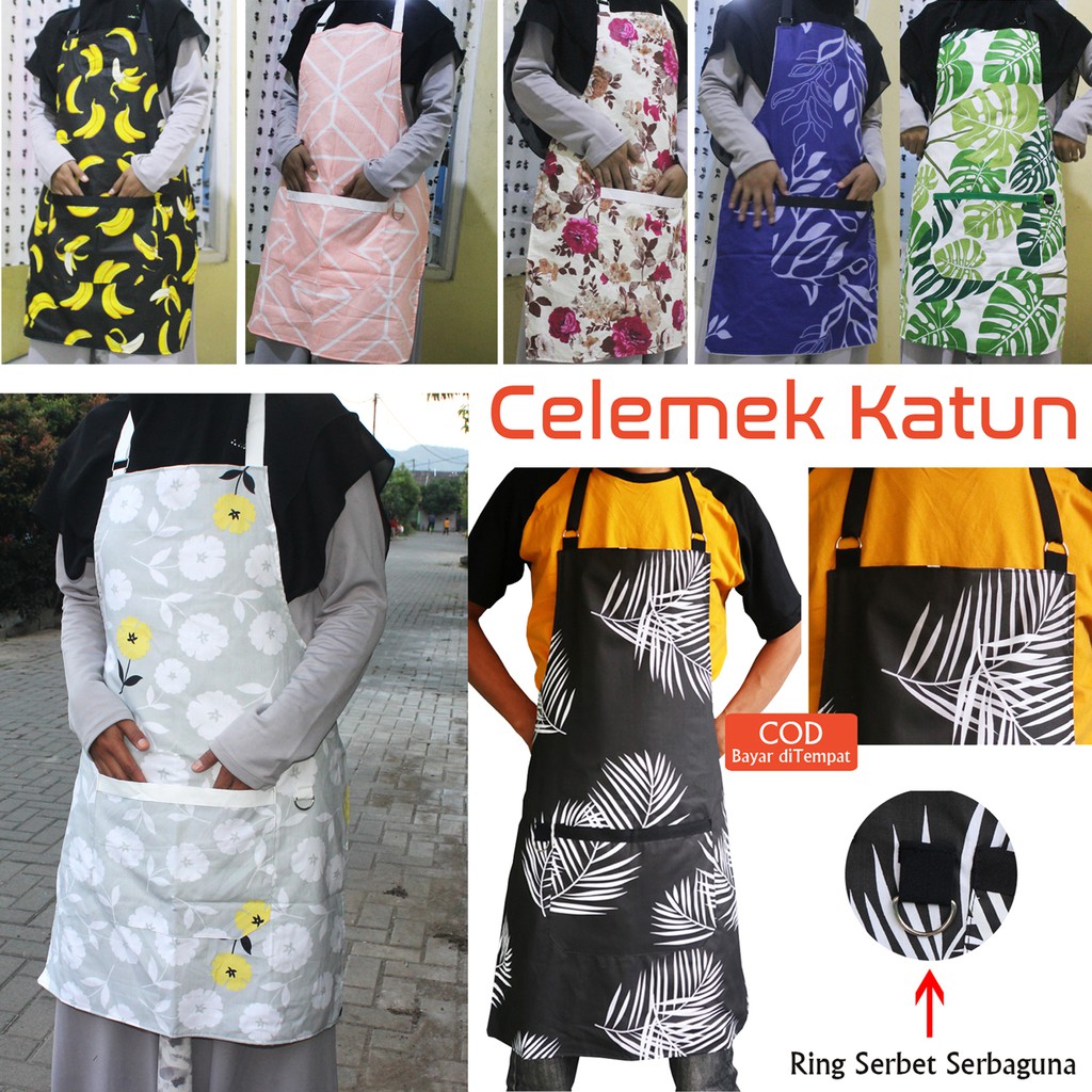 Apron Katun - Celemek Masak Motif Katun