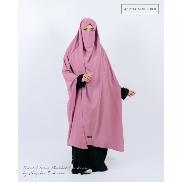 French Khimar Shaliha Jetblack Alsyahra Exclusive