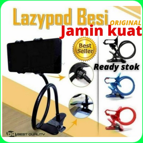 lazypod jepit besi packing tebal jepitan hp lekuk universal