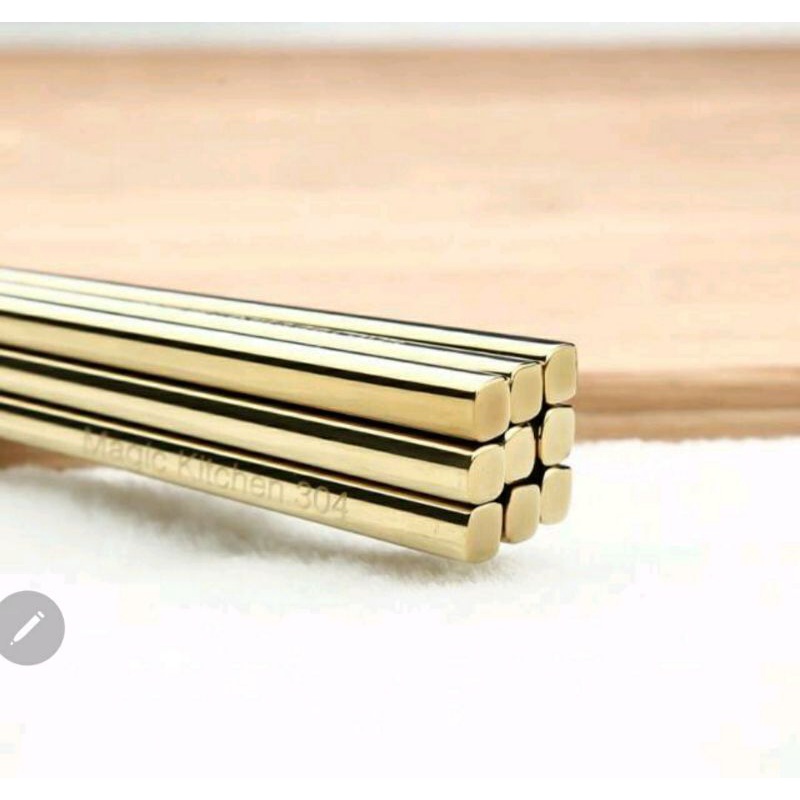 korean chop stick Sumpit gold premium 1 pasang