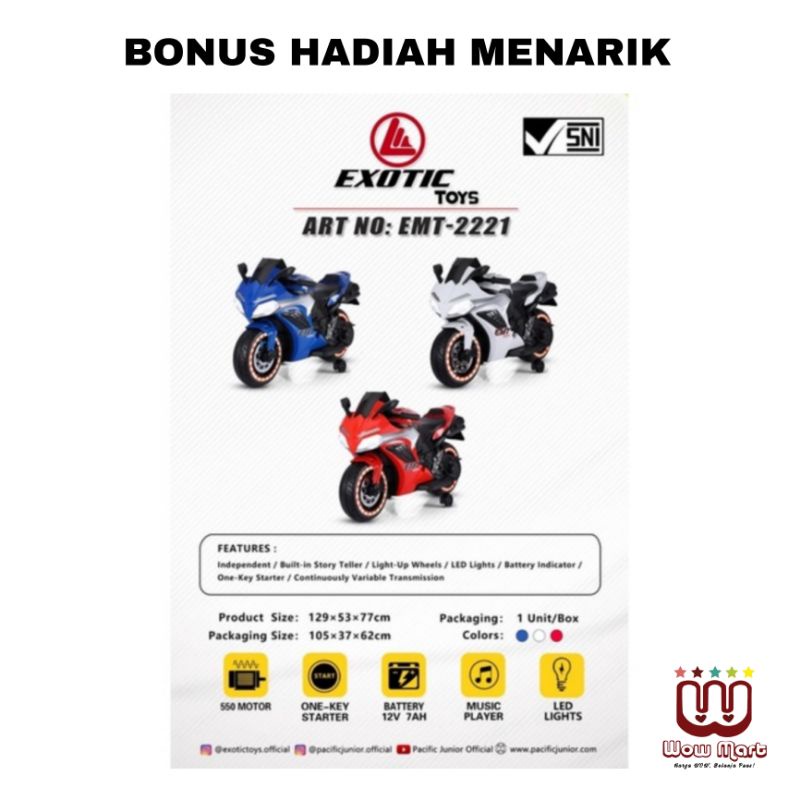 MOTOR AKI ANAK KAWAZAKI NINJA TOYS EXOTIC EMT-2221
