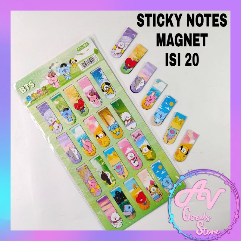 Jual Stick Note Bookmark Stick Notes Magnet Isi Pcs Pembatas Buku Magnet Isi Pcs