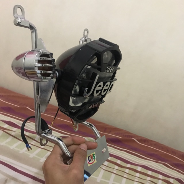 Lampu jeep variasi rx king+ breket tulang+ lampu sen