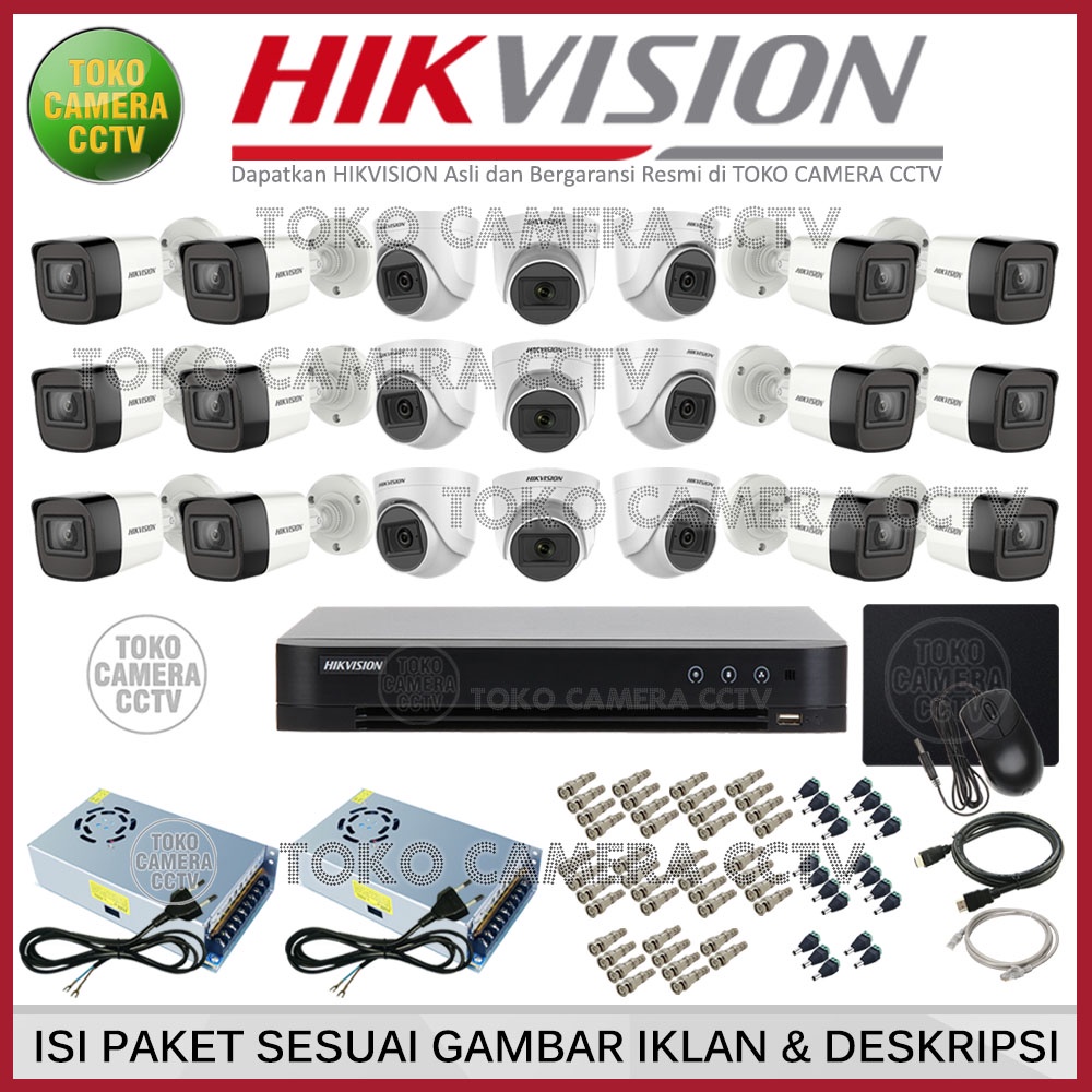 PAKET CCTV HIKVISION 2MP 32 CHANNEL 21 KAMERA