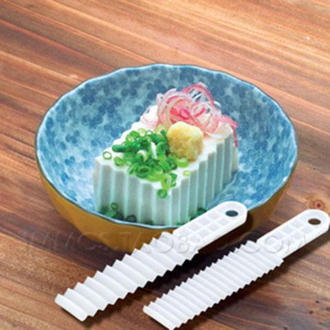 Pisau Zig-zag Pemotong Tofu, Puding, Buah