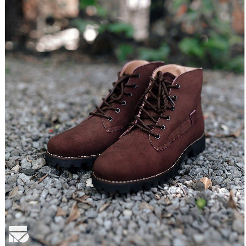 Icon Dark Brown | Sepatu Kulit Asli Vintage Klasik Pria Cowok Men Boots Footwear Ori | FORIND Zapato