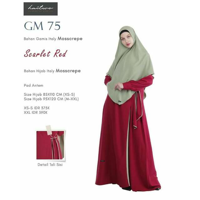 Gamis Syari Haitwo GM 75 Scarlet Red