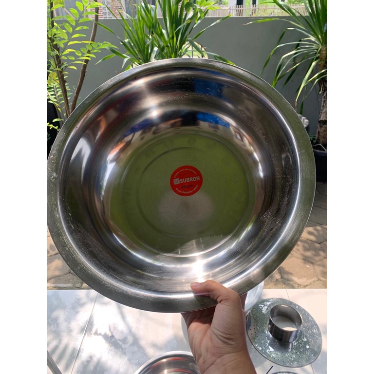 Subron baskom stainless 40 cm Tebal multifungsi jumbo