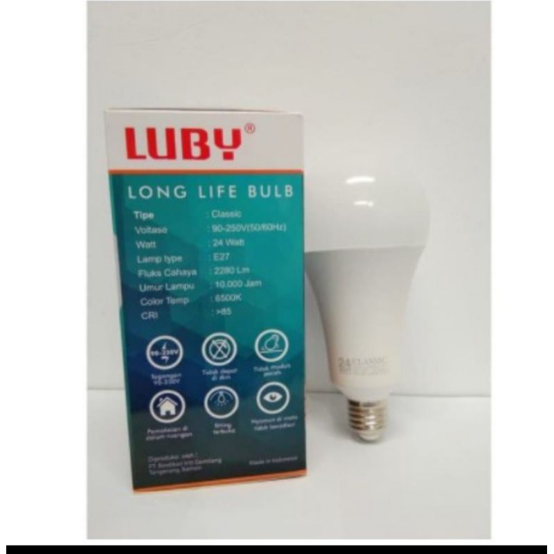 Luby classic 24w Lampu Bohlam LED 24 Watt bulb PUTIH garansi 1 tahun