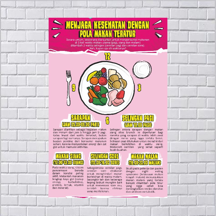 Poster Kesehatan Menjaga Kesehatan Dengan Pola Makan Teratur