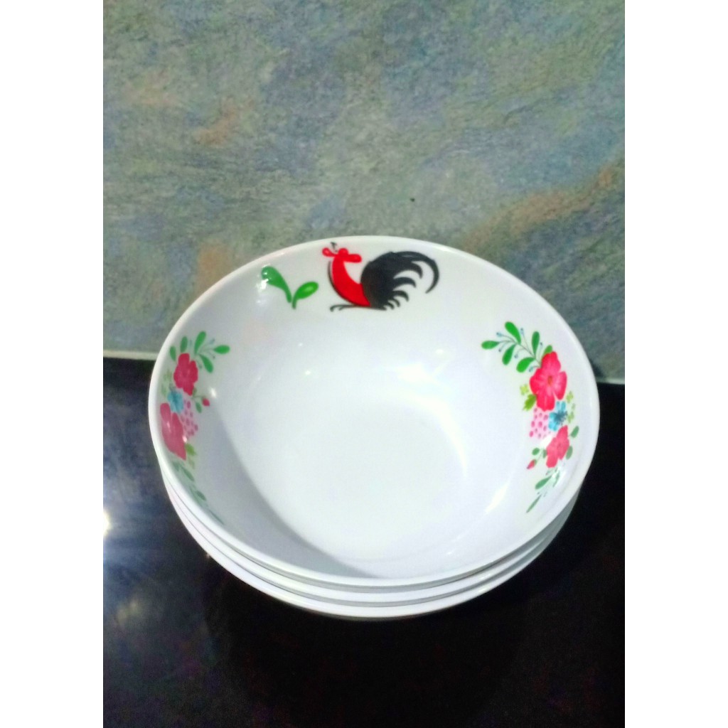 MANGKUK MELAMINE WARE MOTIF AYAM JAGO STANDAR SNI