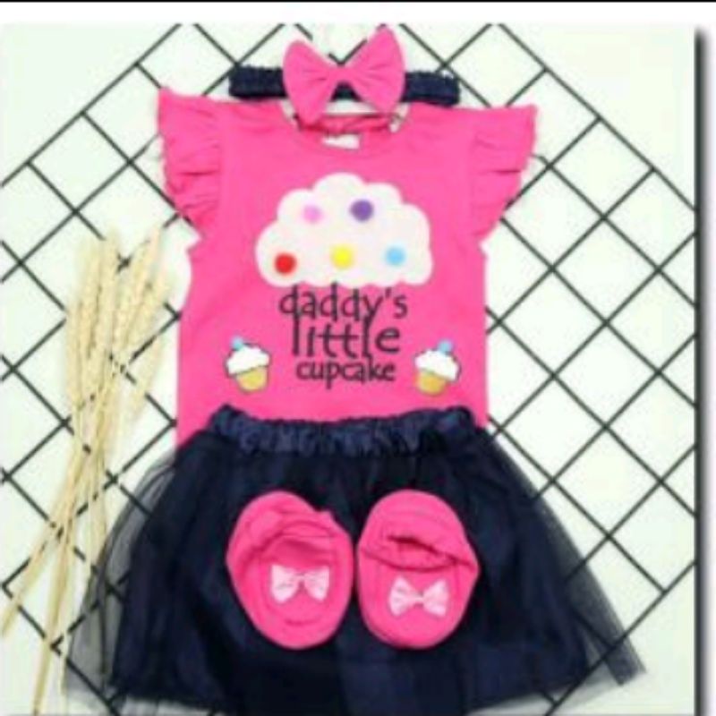 Jual baju baby setelan jumper Jumper baby 4in1 ( jumper + tutu